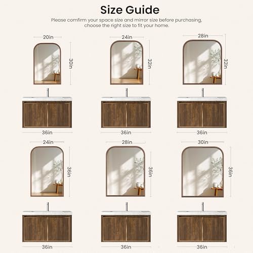 28"x36" Arch Wall Mirror for Wall, Wall Mounted Vanity Mirror for Bedroom - Image 5