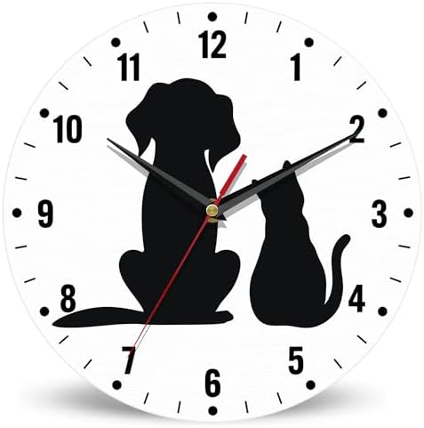 SPUNKER Clock for Bedroom, Animals Round Clock Silent Non-Ticking Wall Decor by SPUNKER