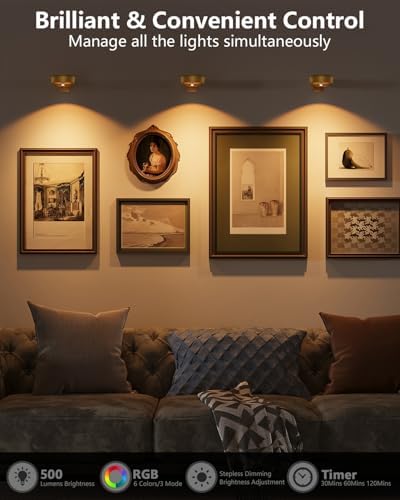 3.3" Picture Lights for Wall Spotlight, 2000mAh Rechargeable - Image 2