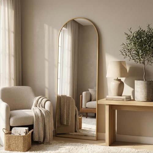 57"x18" Floor Mirror Full Length, Arched Full Length Mirror by Unknown