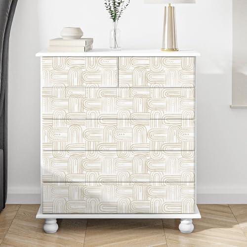 Modern Peel and Stick Wallpaper A Set of 17.3"x480" Boho Beige Contact Paper - Image 6