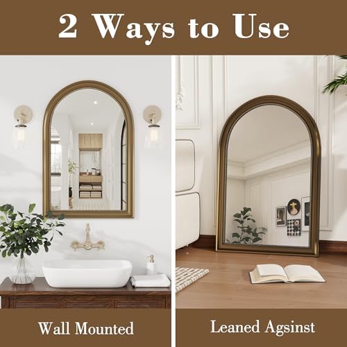 Axeman 24x36 Arched Wall Mirror, Decorative Bathroom Mirror, Traditional - Image 4