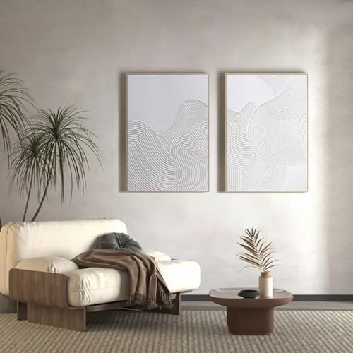 Zessonic Neutral Abstract 3D Textured Hand-Painted Thick Wall Art - Image 5