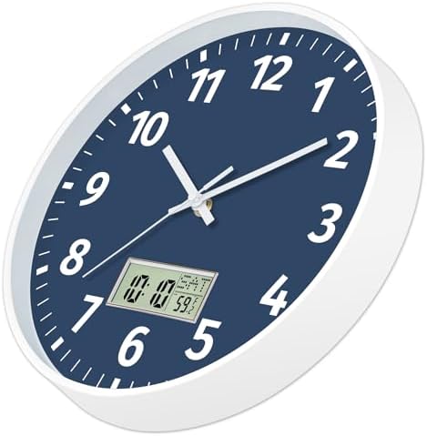 Foxtop 12 Inch Digital and Analog Wall Clock Battery Operated Clock - Image 3