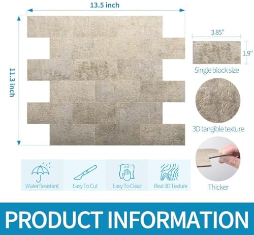 Art3d Peel and Stick Backsplash, Stick on Wall Tile, Stone Beige - Image 7