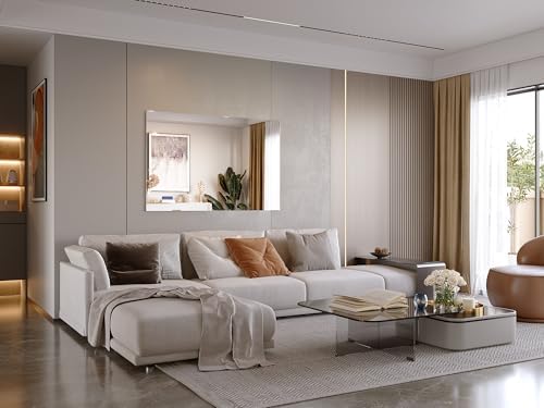 Brightify Frameless Mirror, 55x36 Inch Bathroom Mirrors - Image 2