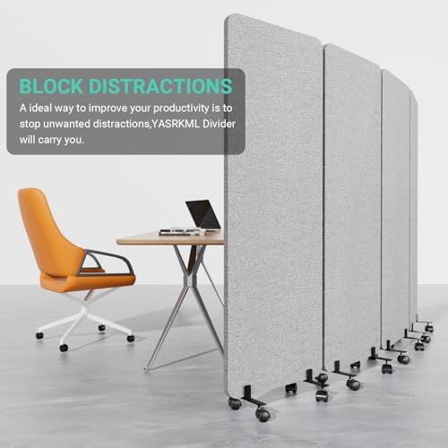 4 Panel Soundproof Room Divider, Portable Acoustic Office Divider - Image 2