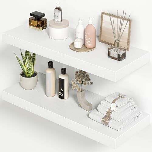Heimlove Floating Shelves 23.6" W x 9.3" D White Set of 2 by Heimlove
