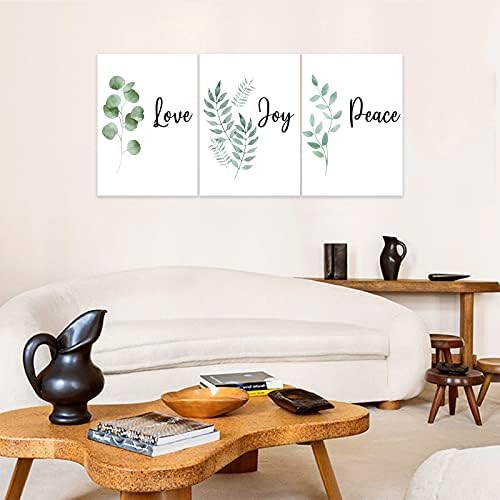 3 Piece Inspirational Wall Art, Quotes "Love Joy Peace" Canvas Print - Image 4