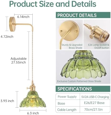 Shenmoyl Battery Operated Wall Sconce Wall Lamp - Image 3