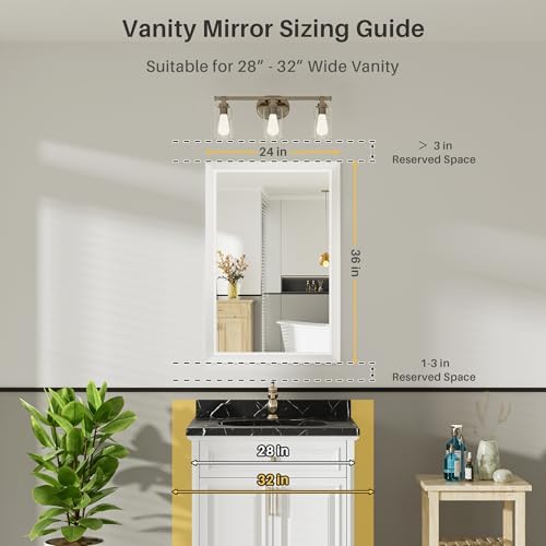 Briivue Bathroom Wall Mirror, 24x36 Inch - Image 2
