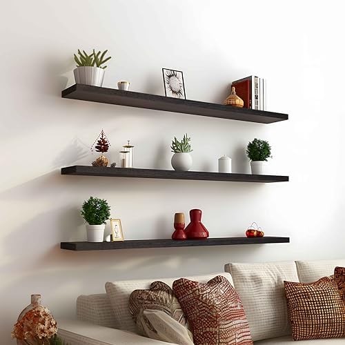 48 Inch Brown Wood Floating Shelves - Image 5