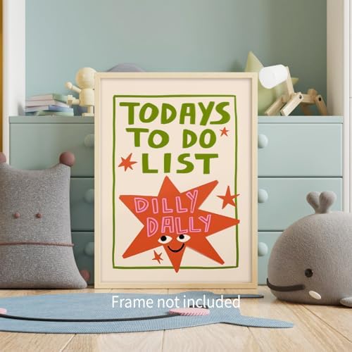Colorful Cute Star Wall Art Fashion Fun Quote Canvas Posters Minimalist Today's - Image 3