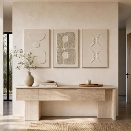 Thalasse Abstract Wall Art Large Framed 3D Sandstone 24x36 In - Image 7