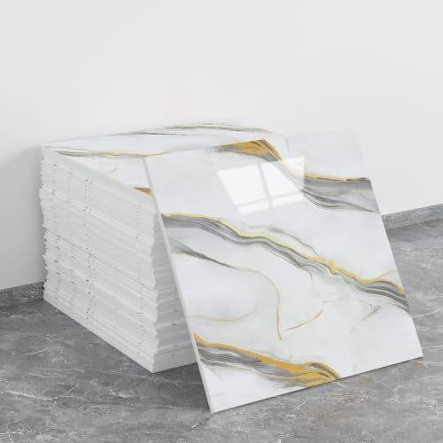 Haimin Wall Panels Peel and Stick Faux Marble Tiles 20 Pack 11.8x11.8in by HaiminHomeDecorWallpaper