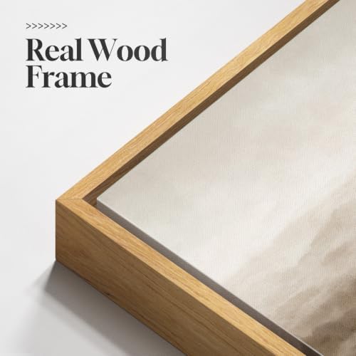 Large Framed Neutral Beige Brown Abstract Wall Art - Image 5
