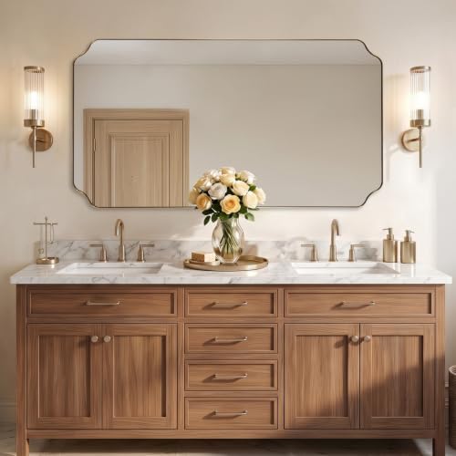 ANDY STAR 30"x55" Champagne Bronze Scalloped Mirror by ANDYSTAR