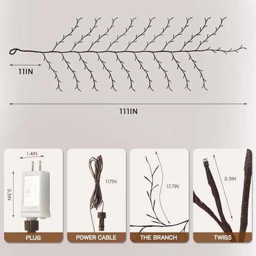 Bexdir Enchanted Willow Vine Lights 9.3ft 160LED, Lighted Branches - Image 6