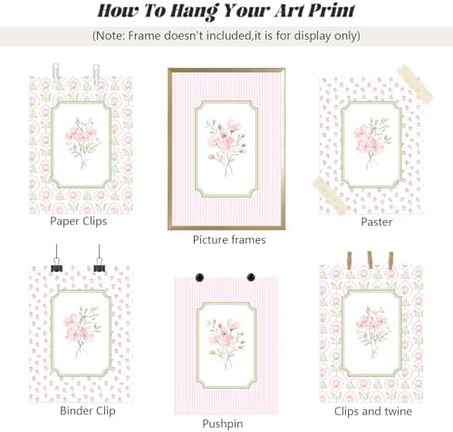 Pink Floral Wall Art Nursery Flower Canvas Wall Decor Baby Girl Wildflower - Image 7