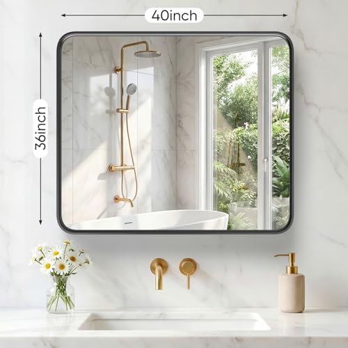 Sweetcrispy Bathroom Mirror 40x36 Inch, Vanity Mirror - Image 2