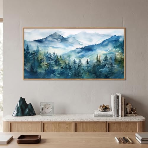 Blue Ridge Mountain Forest Framed Canvas Wall Art Set-40"x20"x1 - Image 3