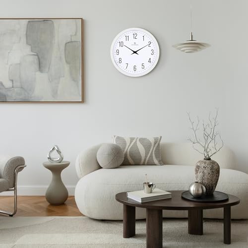 Lafocuse 12 Inch Glow in the Dark Wall Clock Lighted Battery Operated White - Image 4