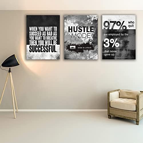 Motivational Painting Wall Art 3 Pieces Canvas Print Success Wall Art - Image 4