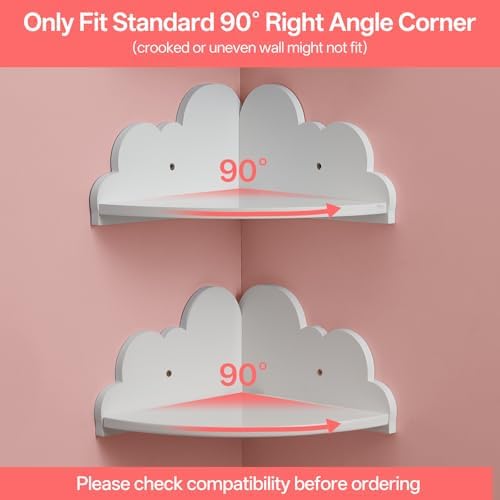 Cloud Corner Floating Shelves Set 3 Wall Mounted - Image 6