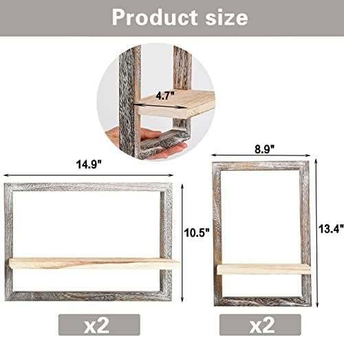 idee-home Floating Shelves for Wall Set of 4 Decorative Hanging Shelf - Image 3