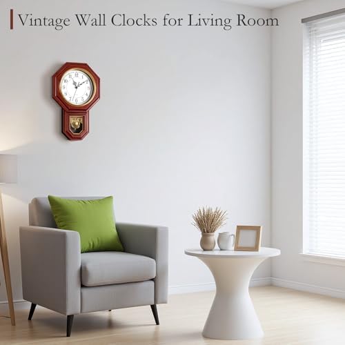 Pendulum Wall Clock, Imitation Wood Plastic Regulator Wall Clocks - Image 3