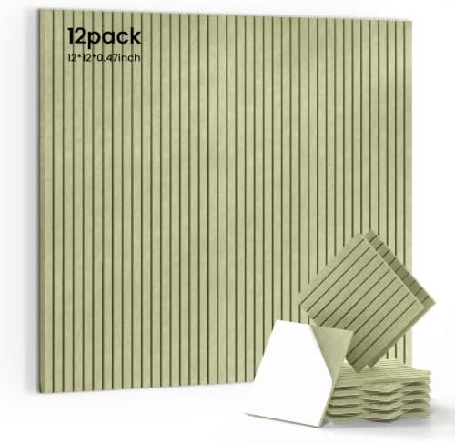 12 Pack Self-Adhesive Acoustic Wall Panels by 100PolyesterAcousticPanel