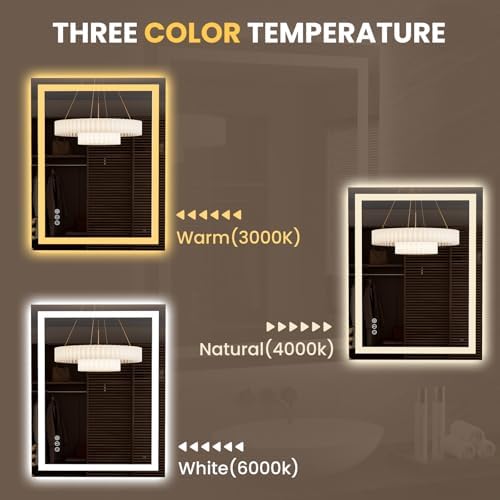LOAAO 27.6"x35.4" LED Bathroom Mirror - Image 6