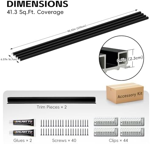 RITOLLO 10 Pack WPC Slat Wall Panels, 90.6" x 6.6" Fluted 3D Accent Wall - Image 2