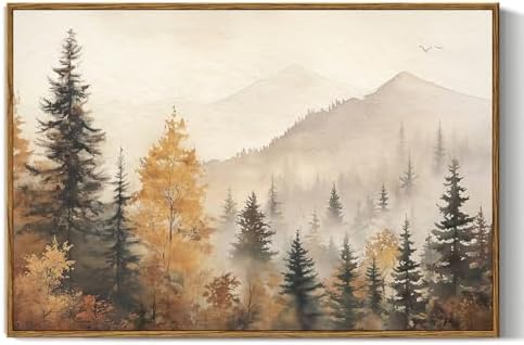 InSimSea Fall Forest Large Wall Art Decor, Trees Autumn Mountains by InSimSeaArt