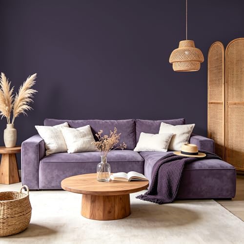 VEELIKE Deep Plum Purple Peel and Stick Wallpaper Purple Wallpaper 24"x118" - Image 2