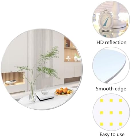 16'' Round Glass Mirror for Wall Decor, Frameless Circle Wall Mirror - Image 2