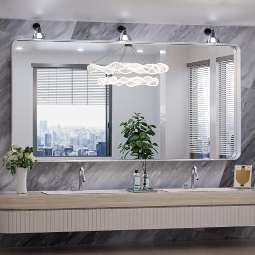 TokeShimi 72 x 36 Inch Brushed Silver Mirror Wall Mirror by TokeShimi