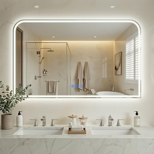 Antok LED Bathroom Mirror 48" L x 30" W, LED Mirror by AntokMirror