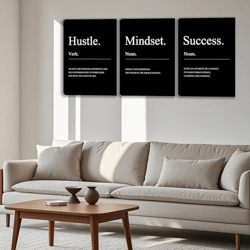 3 Panel Print Canvas Wall Art Motivational Office Wall Decor Painting - Image 2