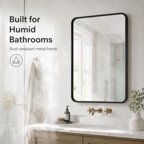 USHOWER 2-Pack Black Bathroom Mirrors Over Sink 22 x 30 Inch - Image 4