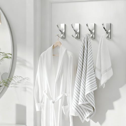 pickpiff 10 Pcs Brush Nickel Self-Adhesive Hook, 13LB Hanger - Image 6
