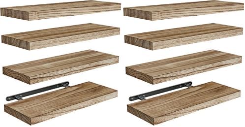 AMADA HOMEFURNISHING Floating Shelves, Paulownia Wood Wall Shelves by AMADAHOMEFURNISHING
