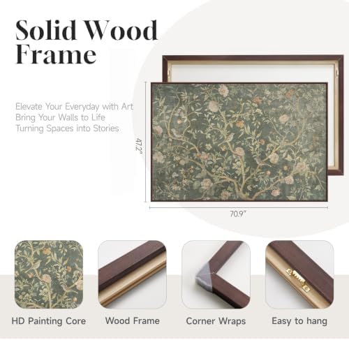 Extra Large Framed Green Vintage Botanical Wall Art - Image 5