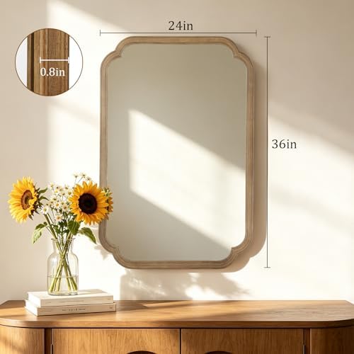 HOMECOOKIN Wood Bathroom Mirror - Image 5