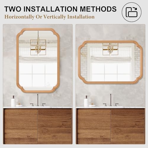 Ferytange Wood Bathroom Mirror for Wall Mounted - Image 6