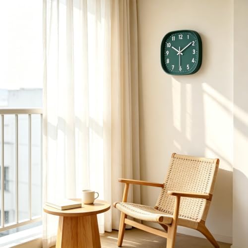 12 Inch Silent Wall Clock Non Ticking, Large Wall Clocks Dark Green - Image 6