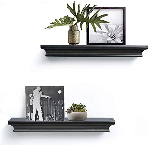 AHDECOR Black Floating Shelves, Modern Wall-Mounted Shelves by AHDECOR