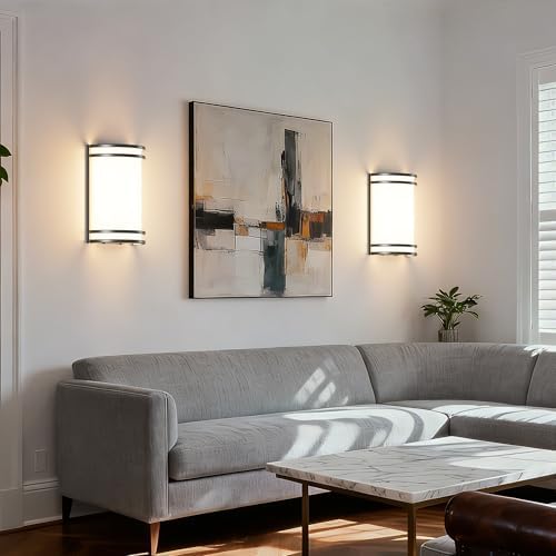 Aipsun Black Wall Sconces Set of Two, Hardwired Indoor 15W LED Modern Dimmable - Image 5