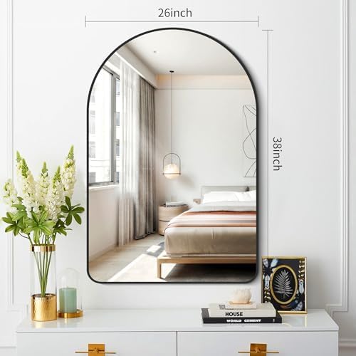 FORBATH Arched Bathroom Mirror 26x38 Inch, Bathroom Mirror Wall Mounted Modern - Image 4