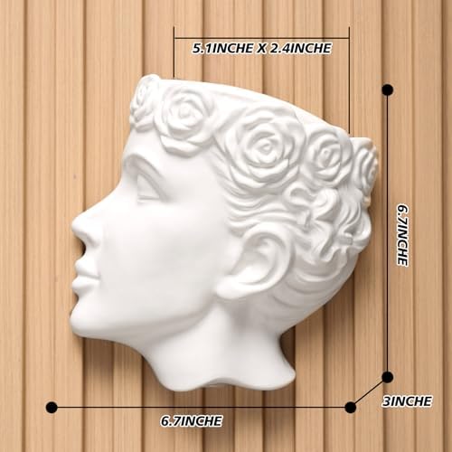 Side-Face Ceramic Planter – Glossy White, Wall-Hanging, - Image 2